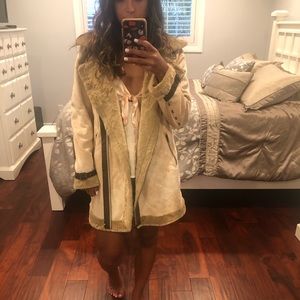 NWT Tasha Polizzi long suede jacket